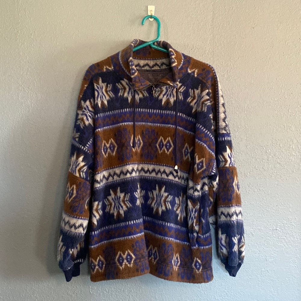 Cozy Aztec 90s vintage winter print pullover